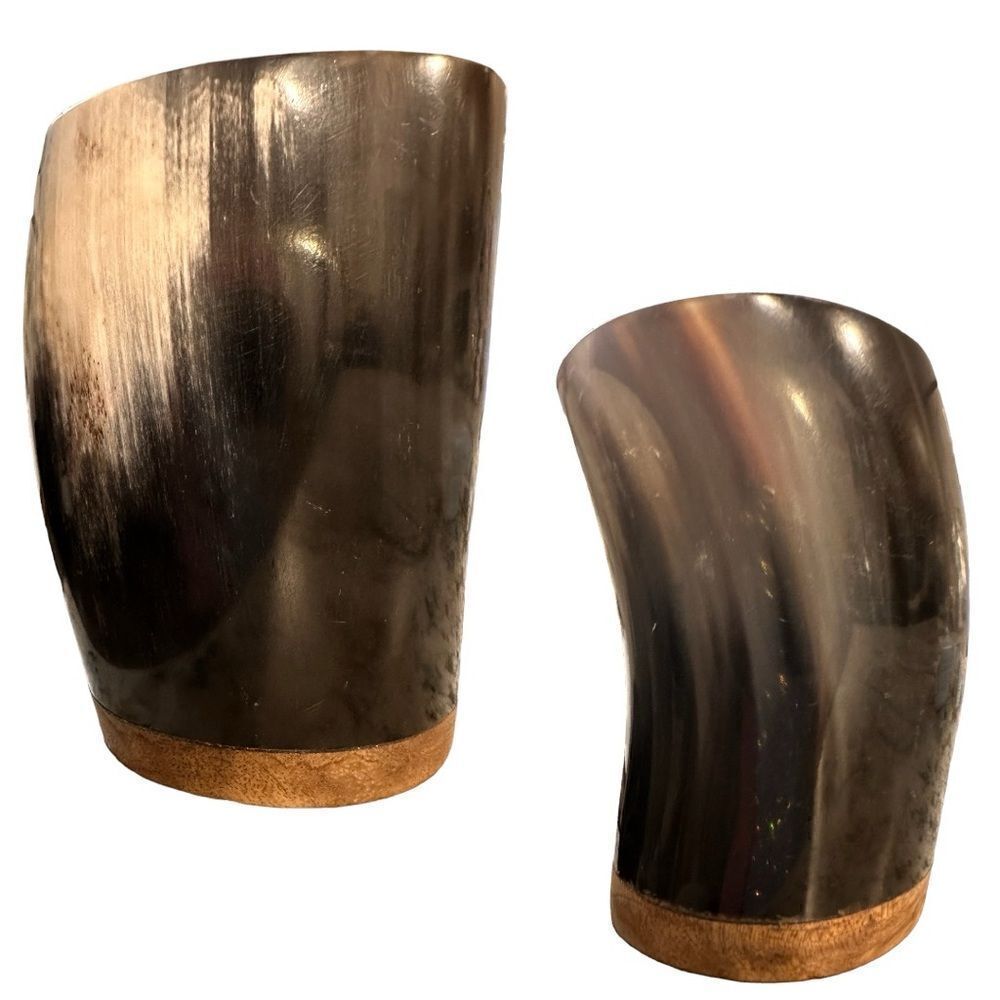 Handcrafted Polished Buffalo Horn Viking Grog Cup | Unique Medieval Drinking Mug